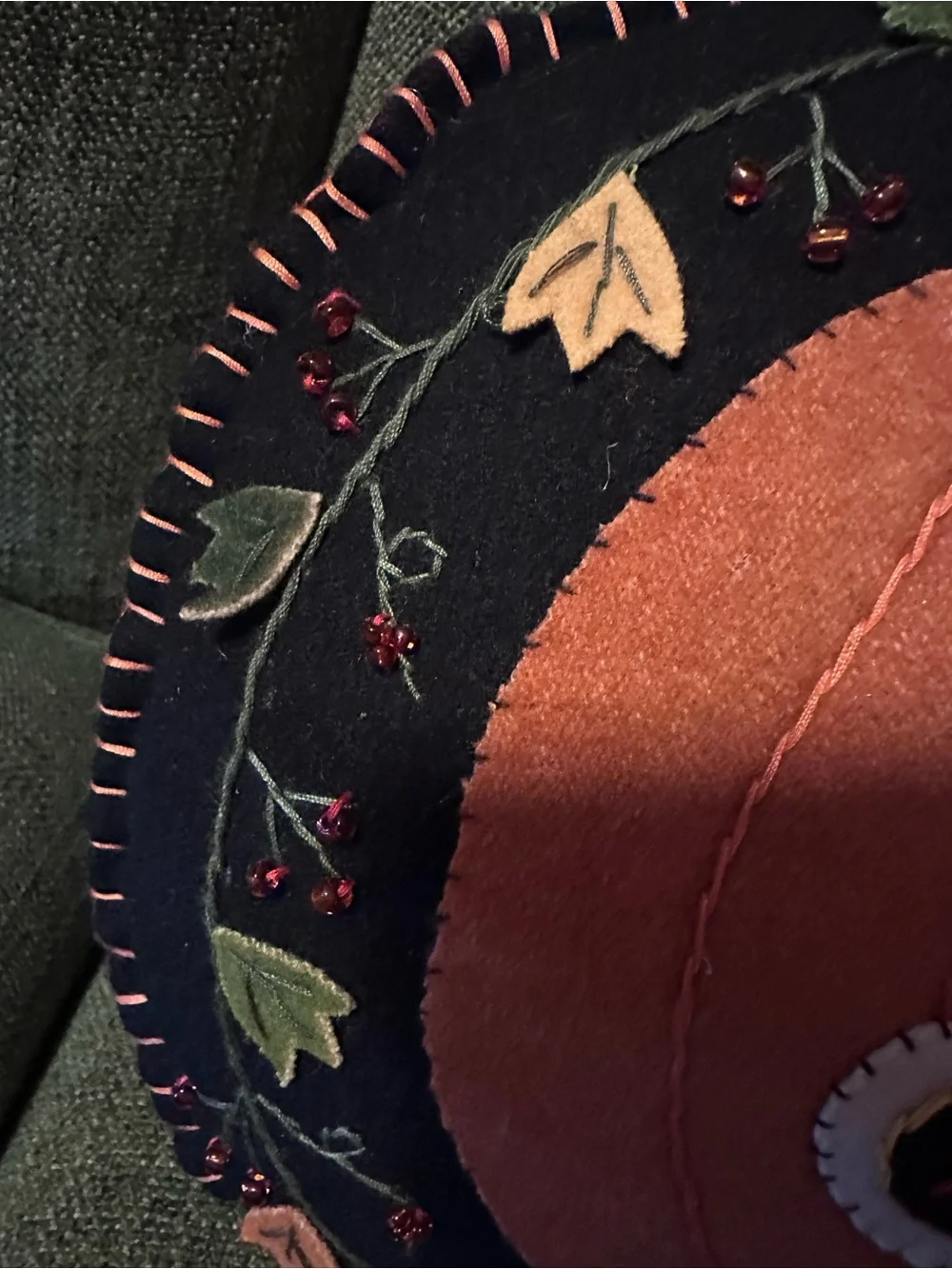 Handcrafted Orange Pumpkin Holiday Pillow